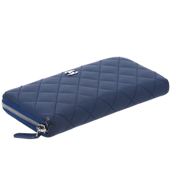 CHANEL Classic Matelasse Long Wallet A82370 Navy Caviar Leather - Picture 5 of 6